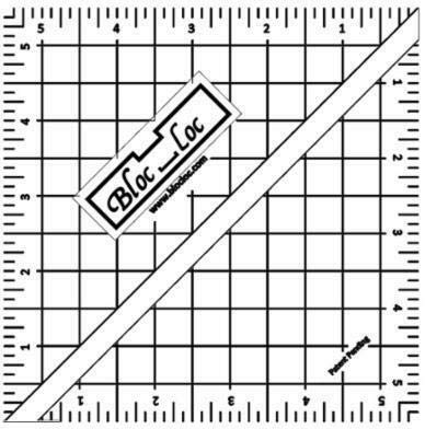 Bloc Loc 14cm Half Square Triangle Ruler, Acrylic Ruler