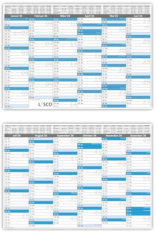 Tafelkalender DIN A3 2026 (5 Stück) Format (297 x 420 mm) 300g BD Papier sehr gut beschreibbar