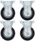 vidaXL 4x Bockrollen Transportrollen Möbelrollen Schwerlastrollen Laufrollen Rollen Möbelrolle Bockrolle Laufrolle Industrierolle 100mm Gummi Eisen