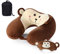 GLITZFAS Memory Foam Reisekissen Kinder Nackenkissen Niedliche Tierform Nackenhörnchen Kopfstütze Baby Reise Schlafkissen mit Augenabdeckung Aufbewahrungstasche (AFFE)