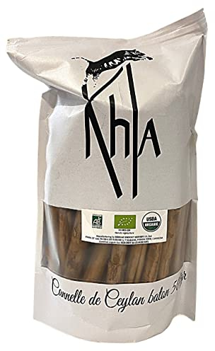 Khla - Cannelle de Ceylan Bio en Bâtons - Sachet 500g de Cannelle du Sri Lanka - Ingrédient Cuisine & Pâtisserie - Épice d’Asie - Noël - Bâtons, Bâtonnets