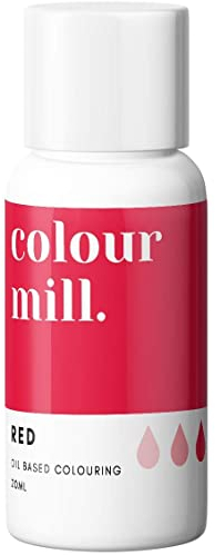 Colour Mill Oil Blend Red Lebensmittelfarbe auf Ölbasis - Lebensmittelfarben für Schokolade, Fondant, Cupcakes, Kuchen, Backen, Macaron - Food Coloring für Tortendeko - 20ml
