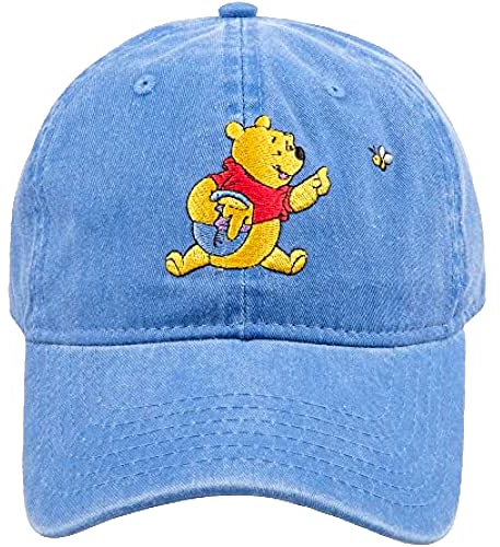 Concept One Unisex Disney's Winnie The Pooh Honey Pot Embroidered Cotton Adjustable with Curved Brim Dad Hat, hellblau, Einheitsgröße