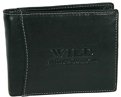 WILD THINGS ONLY !!! Herren Geldbörse Echt-Leder mit RFID-Schutz | Geldbeutel mit Geschenkbox - Brieftasche Portemonnaie viele Fächer