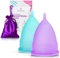 EcoBlossom Reusable Menstrual Cup Set - The Most Reliable Medical Grade Silicone Period Cups - Comfortably use for 12 Hours (2 Large Cups)