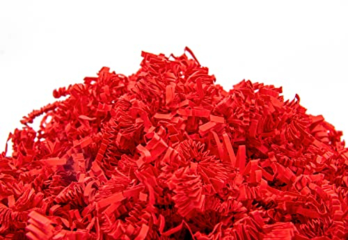 YOTEI SPIRIT® 500g Geschreddertes Rotes Papier für Geschenkbox – Füllmaterial für Pakete, Körbe, Boxen und Verpackungen - Schutz und Dekoration (500g, Rot)