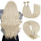 YoungSee U Tip Hair Extensions Real Human Hair Blonde Utip Hair Extensions Humamn Hair Platinum Blonde Extensions for Women 16In 1G/S 50G Silky Straight