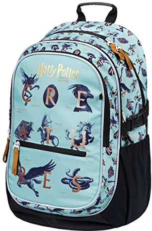 Baagl Schulrucksack für Mädchen Jungen - Schulranzen für Kinder mit ergonomisch geformter Rücken, Brustgurt und reflektierende Elemente (Harry Potter Fantastic Beasts)