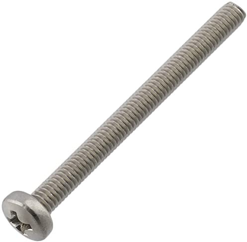 AERZETIX - C59776 - Juego de 10 tornillos de metal con cabeza cilíndrica M4x45mm con huella PH2 - perno de montaje - DIN 7985 - en acero inoxidable A2 - color plata