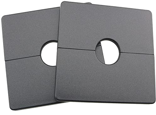 JianLing Wand-Split-Flansch, 2 Stück, schwarze Kunststoff-Rosettenplatten mit 2,2 cm Durchmesser, Loch, Wandmontage, Wasserrohrabdeckung, silberfarben, Duscharmatur, dekorative Abdeckung