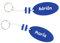 Pack 2 Llaveros flotantes Personalizados con Nombre o Texto · Diseño bicolor con impresión en tinta blanca · Llavero nautico de EVA, ideal para deportes acuáticos, barcos, buceo, piscinas... (AZUL)