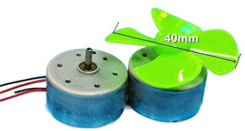 CYFANG Solar round RF300 Solar Motor, DC 3V 3.7V 6V 300 USB Fan Experiment Making Small Mini Boat Motor Coffee Stirrer Motor science Beginners (Size : RF300 Motor With Fan blade)