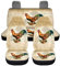 ZIATUBLES Autositzbezug mit Retro-Huhn-Motiv, vollständiges Set, Vordersitzbezug & geteilte Bankbezug, Auto-Sitzbezüge, Airbag-kompatibel, universelle Passform