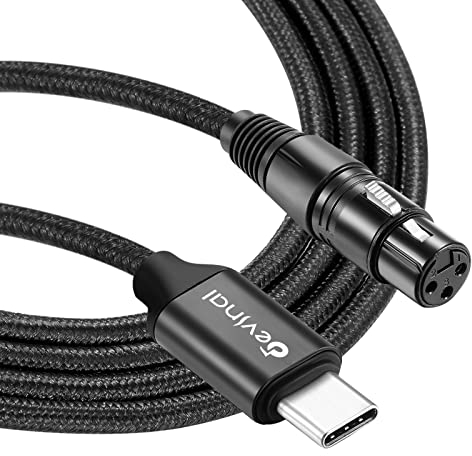 Devinal Cable XLR hembra a USB-C, USB tipo C a hembra XLR adaptador de cable de grabación compatible con micrófono, smartphone o MacBook de 2 m
