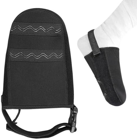 Gipssocken-Zehenschutz mit Anti-Rutsch-Riemen, verstellbarer Gipsschutz, halber Fuß, hält die Zehen warm und sauber, schützt Gips-Gehhilfen, Stiefel-Zehenwärmer für Damen und Herren (schwarz)