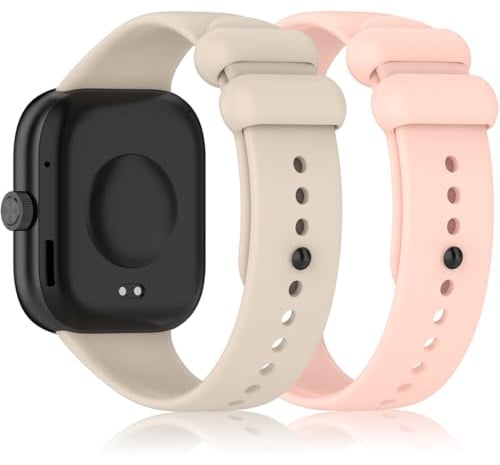 Pheant Cinturino Compatibile con Xiaomi Smart Band 8 PRO Cinturini di Ricambio in Silicone per Donne e Uomini, Rosa Beige