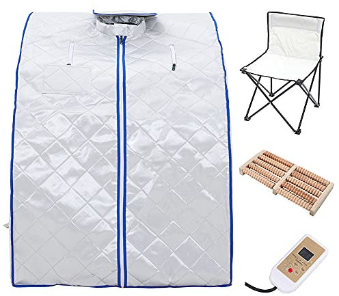 Tente de Sauna Portable avec Chaise, Sauna Portable à Infrarouge lointain (FIR), Cabine de Sauna, boîte de Bain Amincissante, Corps, Visage, Sauna, Cabine à Vapeur, Spa Personnel, Perte de Poids et