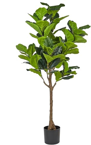 Beliani Kunstpflanze künstlicher Feigenbaum im Blumentopf grün 162 cm Fig Tree