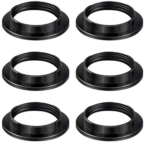 AEIOPRS 6 pièces E27 Anneau Réducteur pour Abat-Jour Plaque Convertisseur d'Adaptateur de Bague d'Abat-Jour