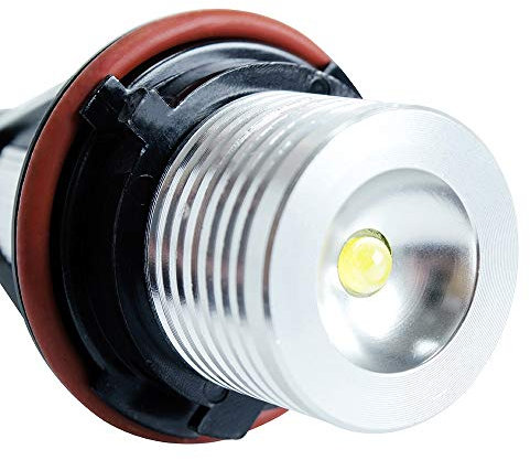 Angel Eyes,Angel Eye Halo 1 Satz 2 * 5W 10W LED-Marker Angel Eyes weiß/blau/rot/gelb for E39 E53 E60 E61 E63 E64(White)