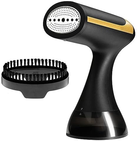 Dampfglätter,350ML Steamer Wassertank Dampfbürste Faltenentferner,1500 W Reise Dampfer für Zuhause, Büro, Reisen, Weiß (Schwarz)