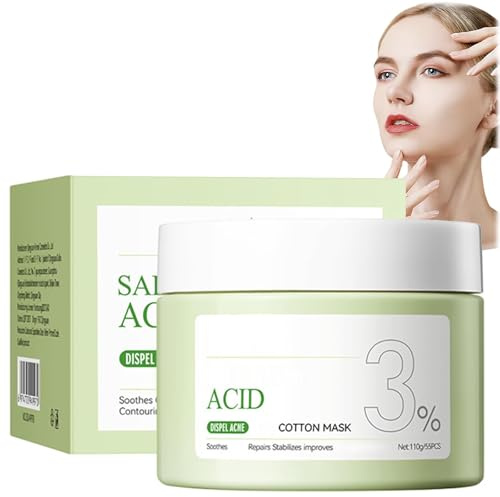 Zits-Fighting Exfoliating Face Pads - Toner & Cleansing Wipes for Oily & Zits-Prone Skin - Improve Blackheads, Enhance Skincare, Facial Cleansing & Zits Management - 55 Pack (110g)