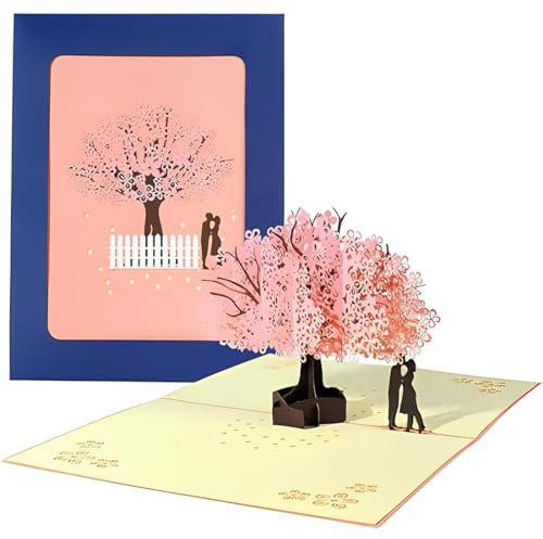 Carte de vœux, Carte De Saint Valentin, 3D Pop-up Carte Voeux pour Saint-Valentin, Arbre d'amour Carte d'anniversaire, pour femme et petite amie, Couple Amoureux Saint-Valentin Anniversaire Noël