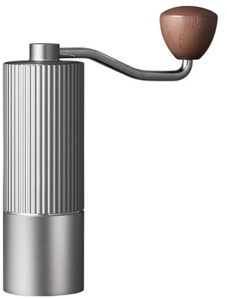 Manuelle Kaffeemühle, Verstellbare Hand-Espressomühle mit Massivholzgriff, Konische Mahlmaschine aus Edelstahl für French Press, Moka-Kanne