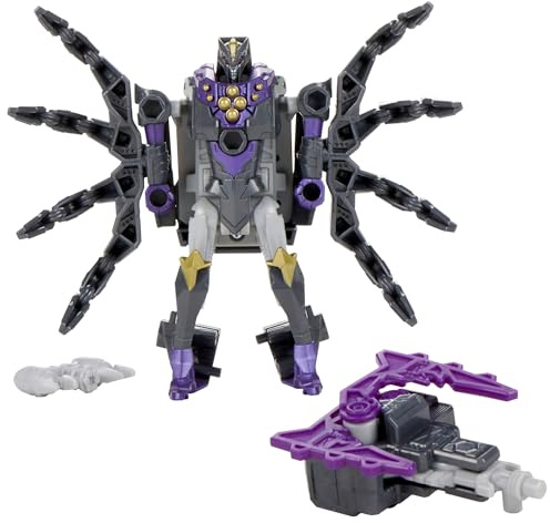 Transformers CYBERWORLD Airachnid Cyber Changers mit Panzerung Action-Figur (10 cm), schneller Wechsel in den Spinnen-Modus, Roboterspielzeug für Jungen und Mädchen ab 6 Jahren