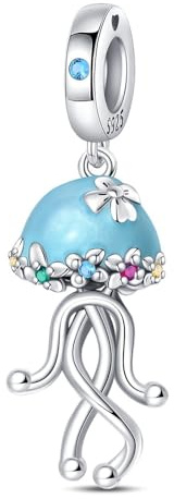 Teleye Quallen-Anhänger-Charme, Perlenarmband-Charme, passend für 3mm-4,5mm Armbänder