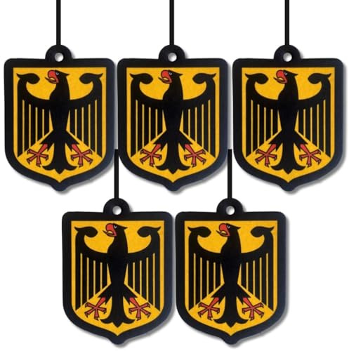 5er Set Auto Duftbaum Deutschland – Autoduft & Lufterfrischer Rückspiegel – Sandelholz Fruchtiger Duft – Bundesadler Design – Auto Duftanhänger gegen Gerüche (5)
