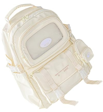 Obotsnoi Ita Bag Rucksack, transparente Nadeln, Display-Rucksack mit Einsätzen für Schule, Konzerte, Anime-Display, Umhängetasche, Handtasche, Ita-Tasche, Rucksack, beige, Mass Beauty