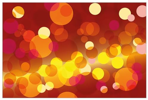 Wallario Küchenrückwand selbstklebend 90 x 60 cm, Motiv: Rote gelbe und orange Kreise - harmonisches Muster | Spritzschutz abwischbar & pflegeleicht