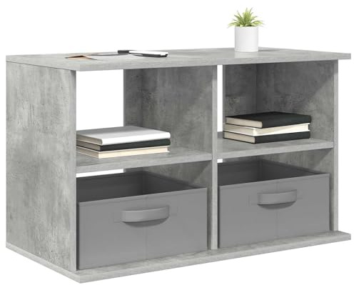 vidaXL TV-Ständer mit Schubladen Beton Grau 79 x 40 x 48 cm, Wohzimmer, modernes Design, haltbare Materialien, viel Stauraum für stilvolle und funktionale Räume, 5 Einheiten
