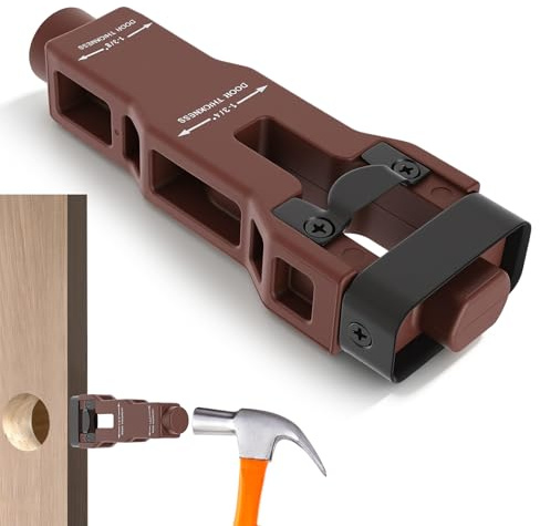 Door Latch Mortise Tool, Door Latch Installation Kit with Interchangeable Square & Round Blades, Precision Scoring and Chiseling Mortise Jig for Flush Mounting on 1-3/8 and 1-3/4 Wooden Doors