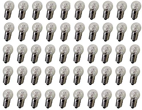 GutReise DC 50 stücke E10 3,8V 0,3A Warmweiß Glühlampe Miniatur Schraubfuß
