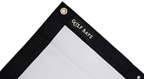 GolfBays – Indoor Golf Simulator Impact Screen - HD Impact Screen - Clear HD Projection Surface - Heavy Duty Driving Net – Ideal Home Practice Projection Screen for Golf Training -3.3M X 2.525M