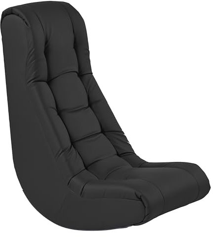 Soft Floor Rocker - Cushioned Ground Chair for Kids Teens and Adults - Great for Reading, Gaming, Meditating, TV - Black
