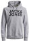 JACK & JONES Herren Hoodie Kapuzensweatshirt JJ Ecorp Logo Sweat Hood, Farbe:Grau, Artikel:- Light Grey Melange, Größe:XL