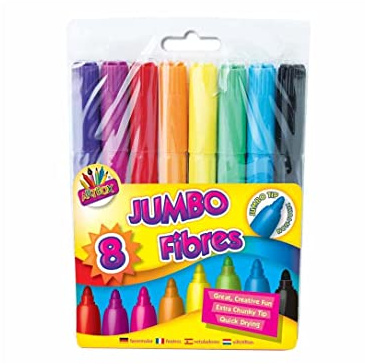 Artbox,Blue,1096 8 Jumbo Fibre Colouring Pens