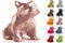 Candellana Bouledogue Bougie Paraffine Or Rose 13 x 7,5 x 15 cm