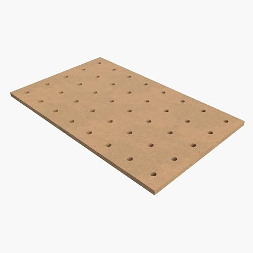 Lochrasterplatte Werkbank Lochplatte Multifunktionstisch Arbeitstisch MDF Rasterplatte Aufspannplatte Universaltisch (80 x 50 cm | 40 Löcher)