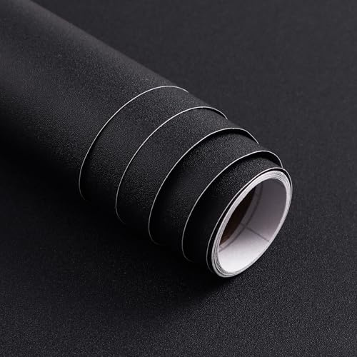 15.7 x 118 Peel and Stick Wallpaper Matte Black Contact Paper for New Environmentally Friendly Materials Thickening Waterproof Upgrade Black Wallpaper for Countertops Bathroom Kitchen Cabinet