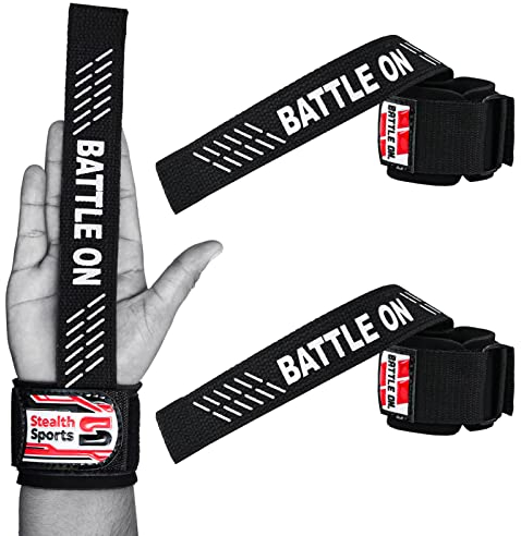 Stealth Sports Zughilfen für Krafttraining (gepolstert) - mit Handgelenkstütze, rutschfest, 6MM gepolstert Lifting Straps für Gewichtheben Fitness Bodybuilding Workout Kreuzheben Gurte
