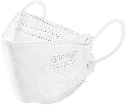 elough FFP2 Maske Mundschutz 10er Pack 4D-Fish-Mask für Erwachsene Atemschutzmaske (Weiß)