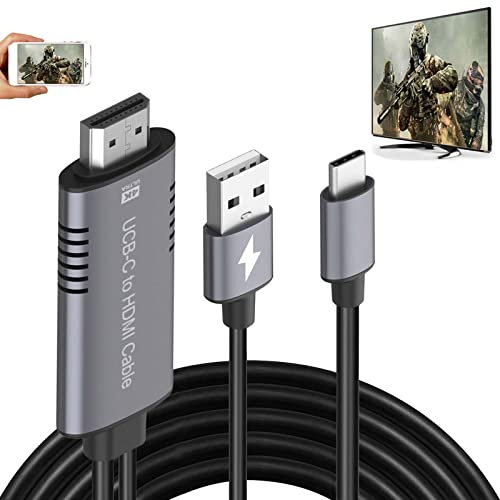 HDMI Adapter USB Type C Cable MHL 4K HD Video Digital Converter Cord Mirror Charging for iMac MacBook Laptop LG G8 Samsung Note 20 10 Galaxy S21 S22 S23 S24 S25 Android Phone to Monitor Projector TV