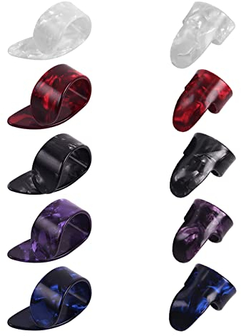 Daumen Picks, 10Stück Gitarre Daumen Finger Picks, Daumenpick, Rechter Daumen Pick, Guitar Thumb Finger Picks Set, Thumb Picks, Gitarren Plektrum Daumen, Gitarre Picks Zelluloid, Celluloid Finger Pick