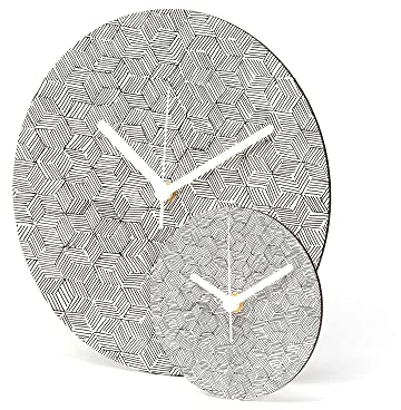 I like paper - Kubik Stroke - MDF Wanduhr/Wall Clock - ⌀ 13 cm – Sublimationsdruck auf 3mm MDF-Platte - Made in Germany