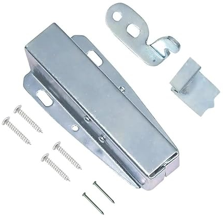 TERF® Heavy Duty Touch Latch Automatic Spring Catch For Press To Open Silver Cupboard Doors Loft Attic Hatches Including Fixing - Pack of 1