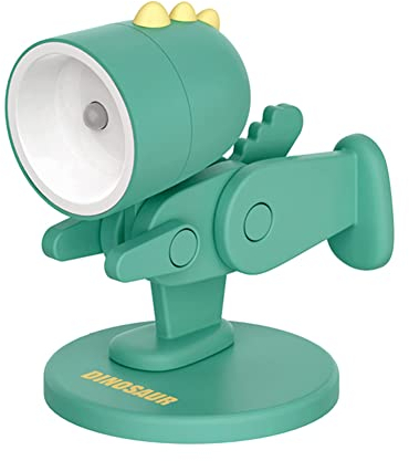RuiDay Mini Nachtlicht kinder lampe,LED Cute Nachtlicht mit Handyhalter, Kawaii deko Haustier Hund Dino Hase und Hirsch,Faltbar Tischlampe für Schlafzimmer Baby Zimmer (Dinosaurier - Grün)